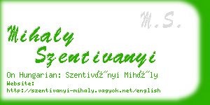 mihaly szentivanyi business card